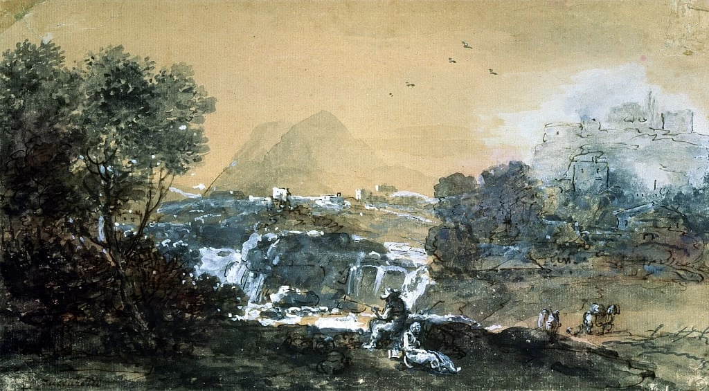 Paesaggio con cascata